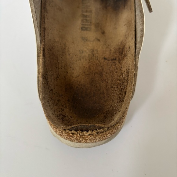 Birkenstock Arizona Classic Sandals Leather Two Strap Slides White Size 8 Eu 39 - Picture 12 of 12